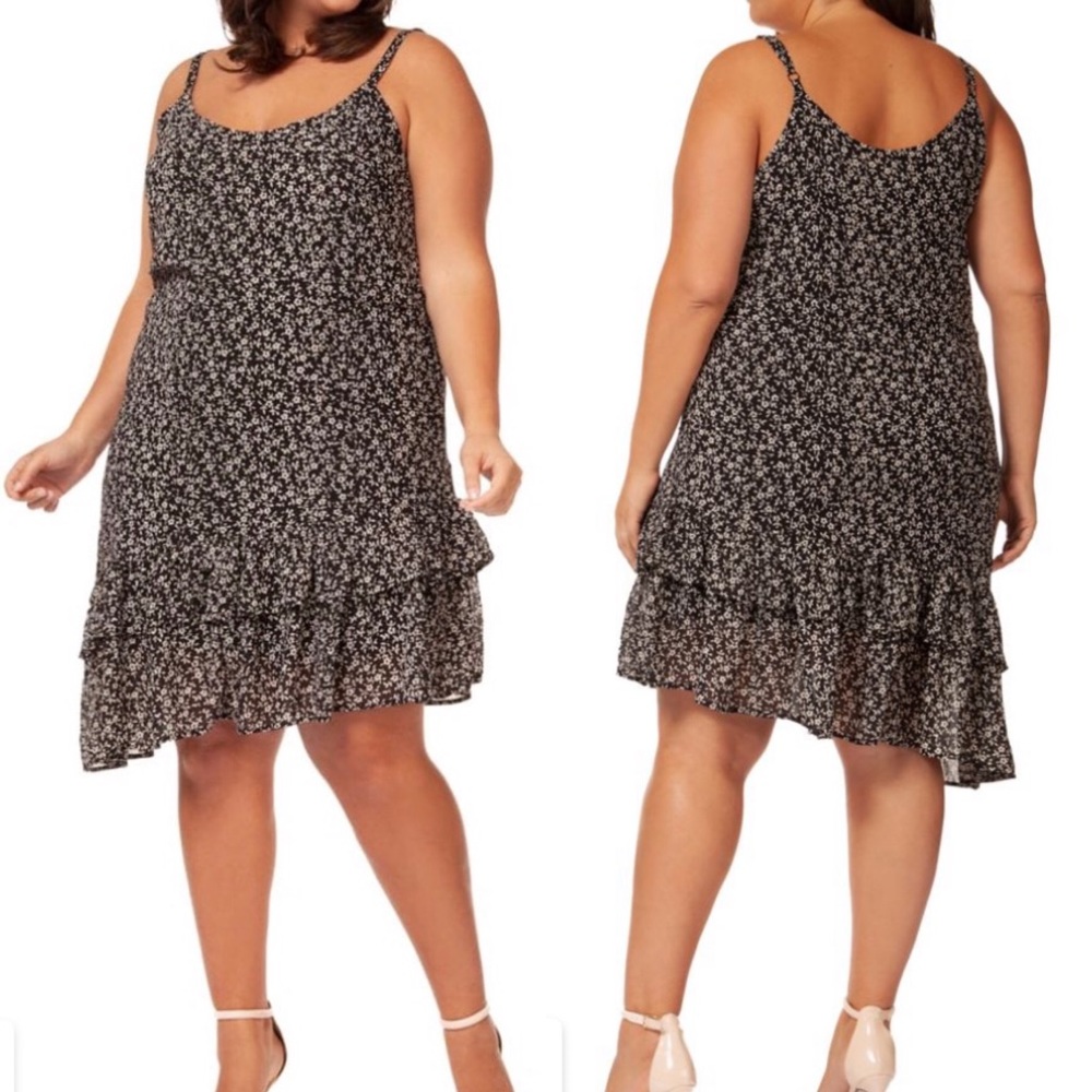 Dex Plus Ruffle-Trimmed shift Dress